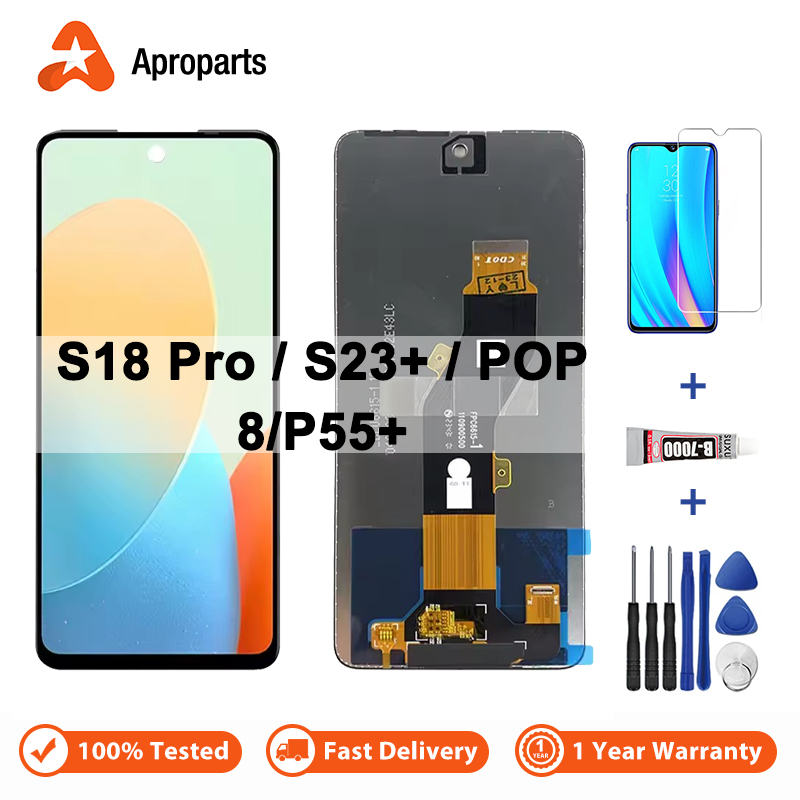 LCD For Itel P55+ P663LN S24 S667LN POP 8 BG6h BG6i P55 4G A666L ...