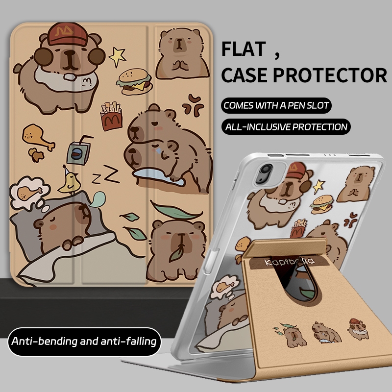 InnoShell iPad Case 360° Rotation Cute Capybara for Acrylic iPad Air6 ...