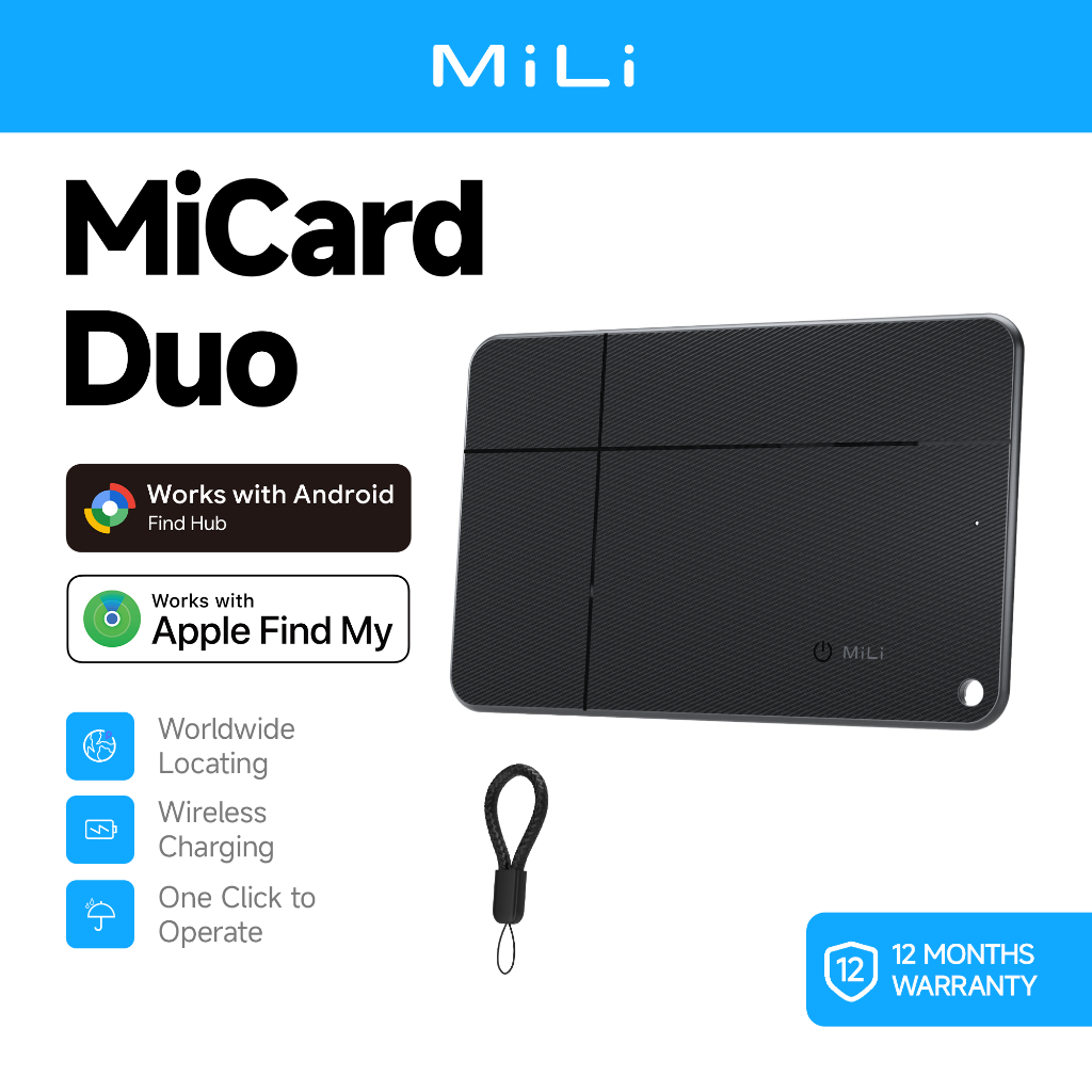 MiLi MiCard Duo Smart Card Bluetooth Tracker Wallet Finder for iOS or ...