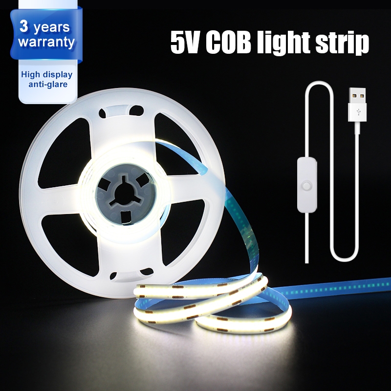 5V USB COB LED strip light with switch, widely used in kitchens ...