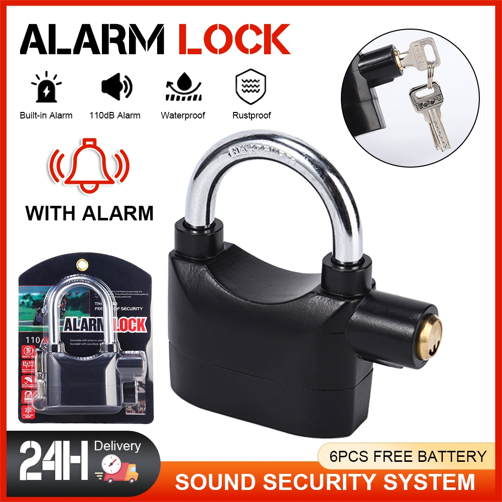 Alarm Lock - Heavy Duty Anti-Theft Alarm Padlock with Built-in 110dB ...