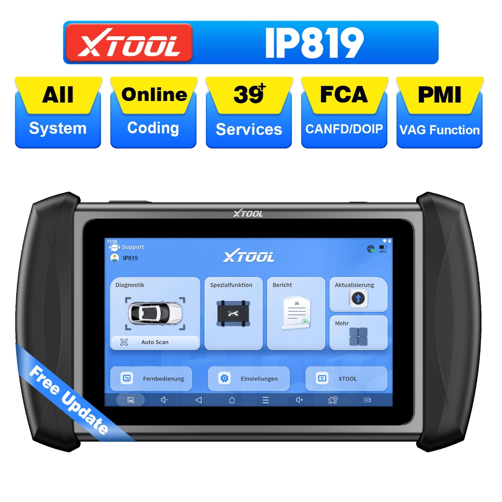 XTOOL IP819 Bidirectional OBD2 Scanner ECU Coding Key Programmer Full ...