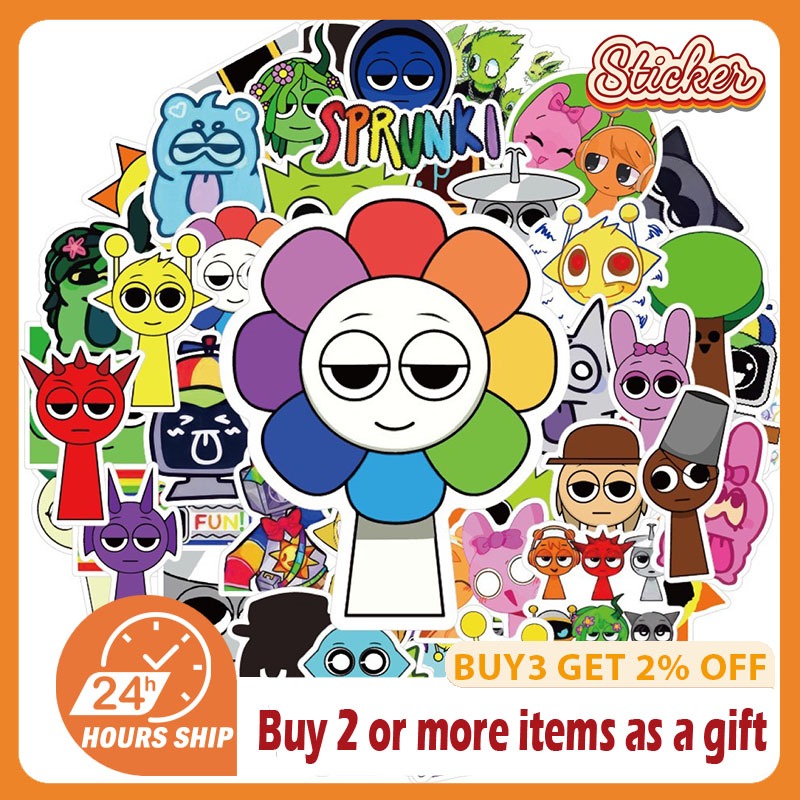 50pcs Incredibox Stickers Sprunki Cartoon Game Graffiti Waterproof DIY ...