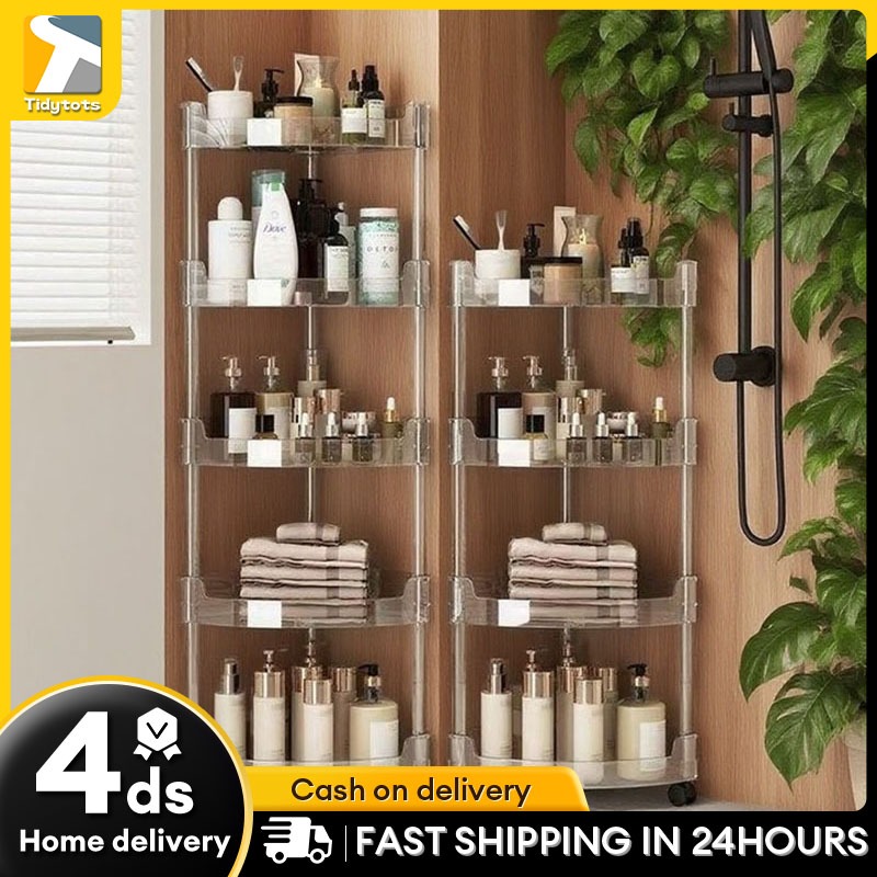 Tidytots Bathroom Storage Rack Bathroom Corner Shelf Trolley Cart ...