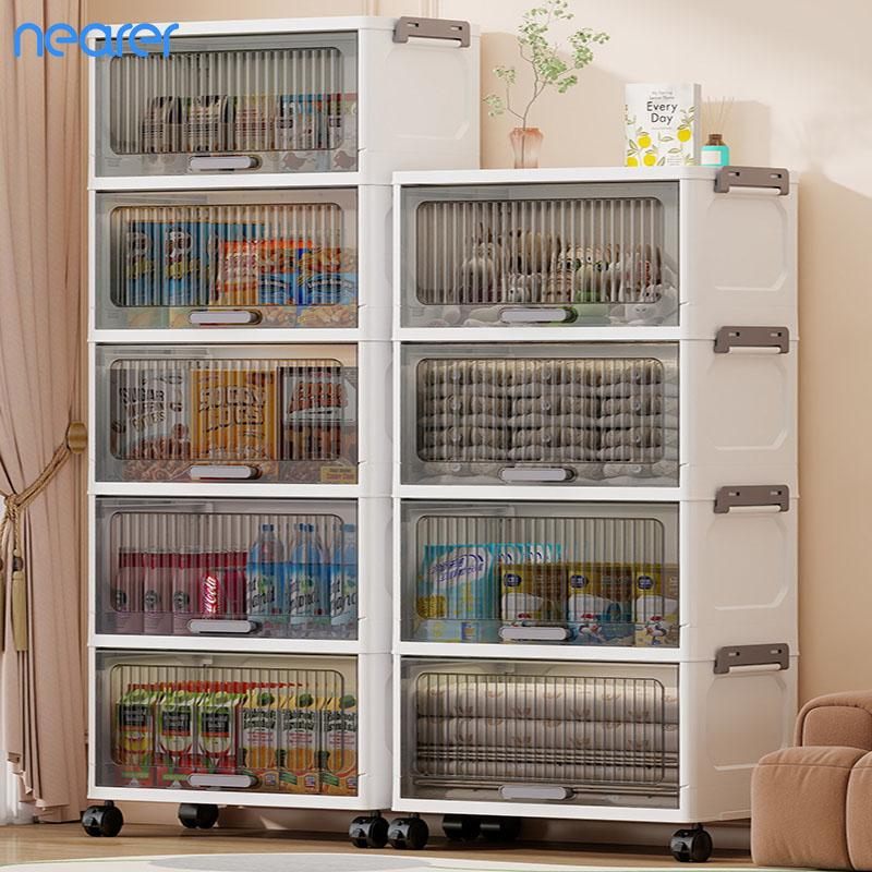 Foldable Storage Cabinet Locker Chest Multifunctional Locker Kitchen ...