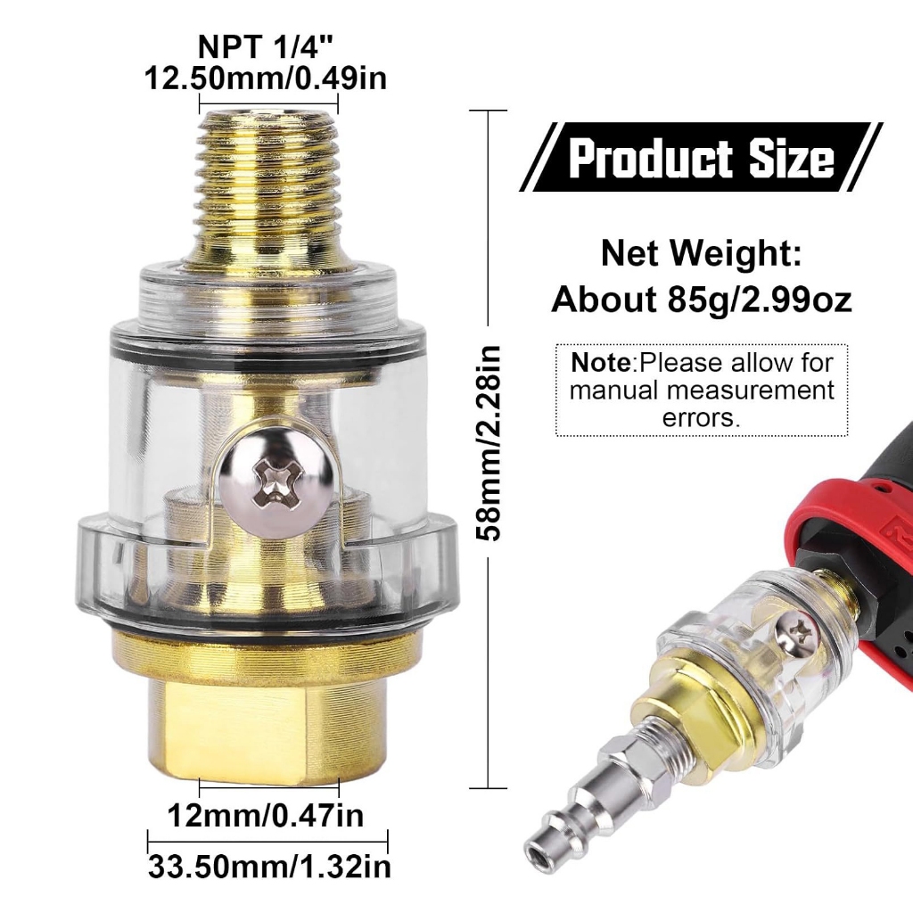 Mini Oiler Pneumatic Tool Accessories- 1/4Inch NPT Oiler Oil Lubricator ...