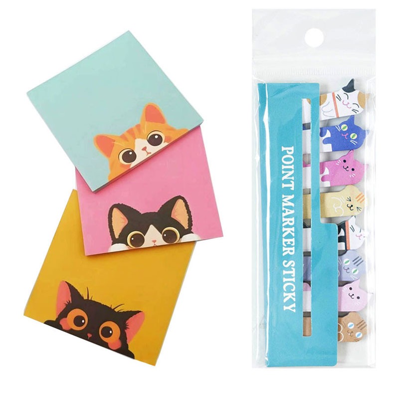 50 Sheets Cartoon Cat Memo Notes N Times Sticky Notes Cute Memo Pad ...