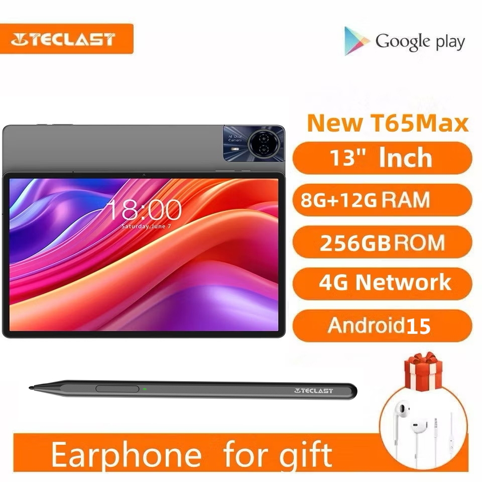 【NEW】 Teclast T65Max Tablet PC Android 15 8GB RAM 256GB ROM 13 inch(18W ...