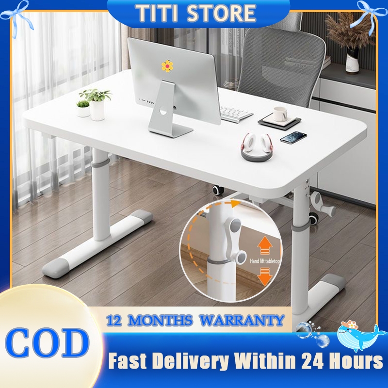 Adjustable Table Hand Cranked Study Desk Office Computer Desk ...