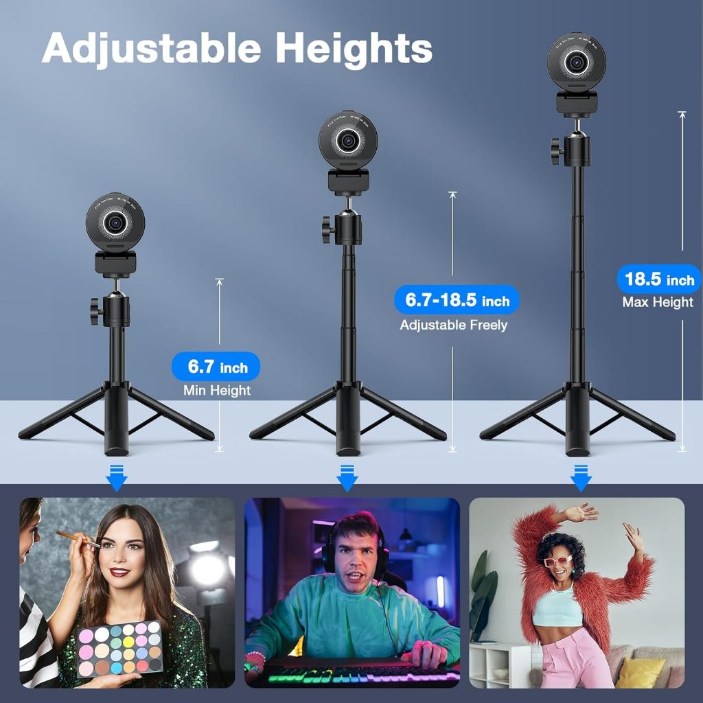EMEET Webcam 4K Streaming S800 HDR USB Camera Sony 1/2 Inch Sensor With ...