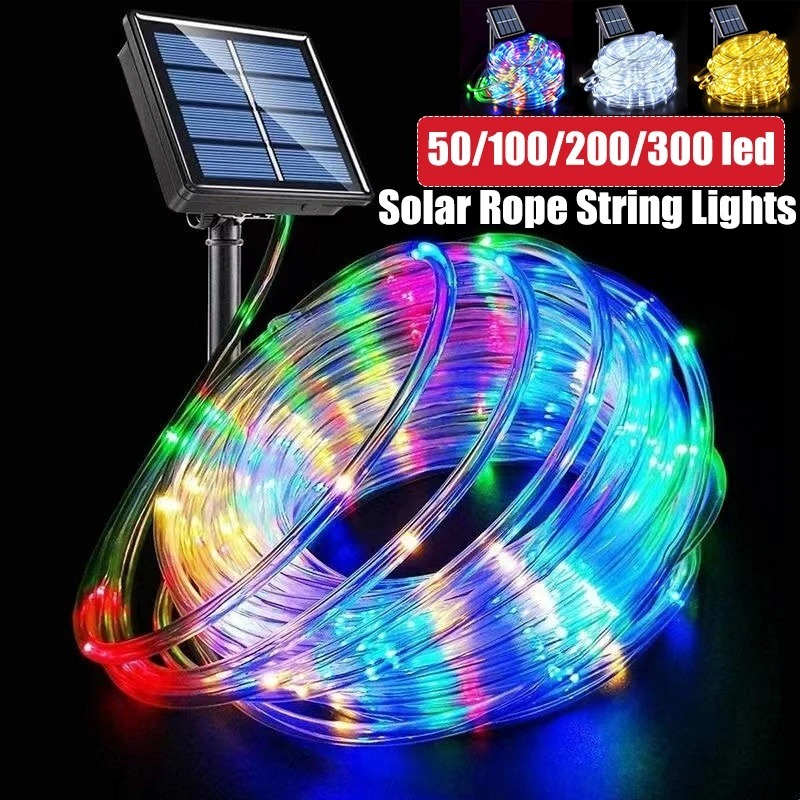 LED Solar Tube Light Strip Outdoor Colorful Light String Garden Bedroom ...