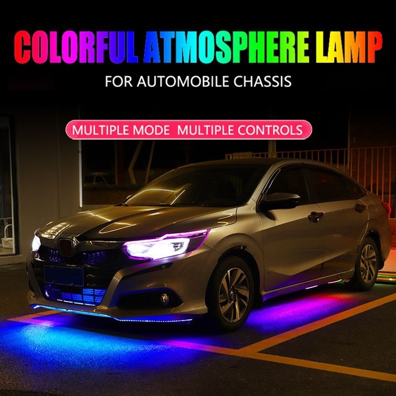 RGB LED Strip Music APP Control Streamer Flowing Under Car Tube ...