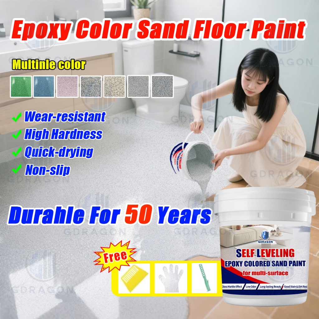 10 In 1 Self Leveling Epoxy Colored Sand Floor Paint Imitation Marble ...