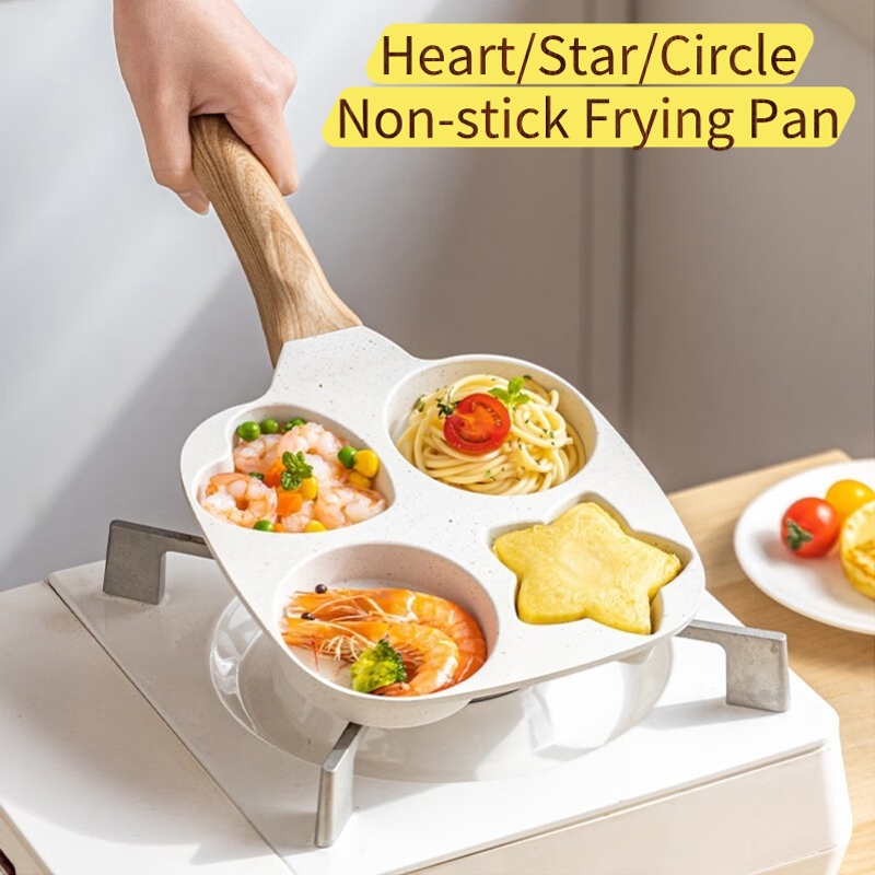 Heart-Shaped Non-Stick Granite Frying Pan - Mini Skillet for Eggs/Burgers/Pancakes/Steak, Easy Clean