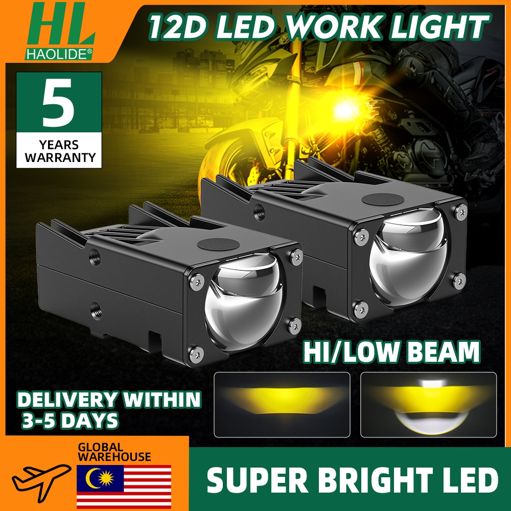 Mini Auxiliary Led Headlight LED Matrix Dual Colors High Low Combo Beam ...