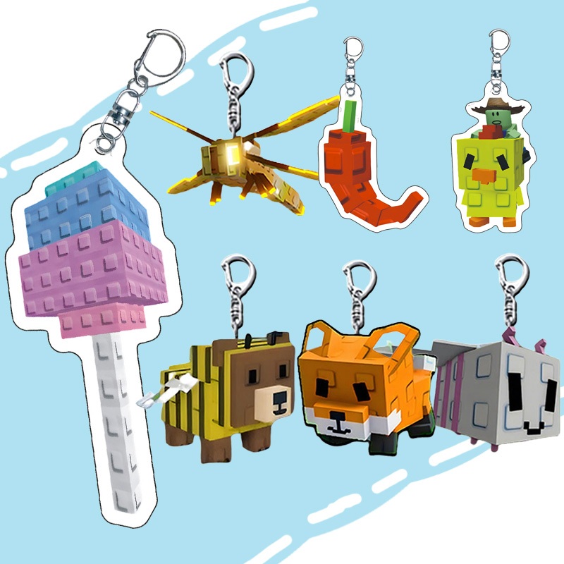 Roblox Game Toy Grow A Garden Raccoon Dragonfly Bear Bee Keychain ...