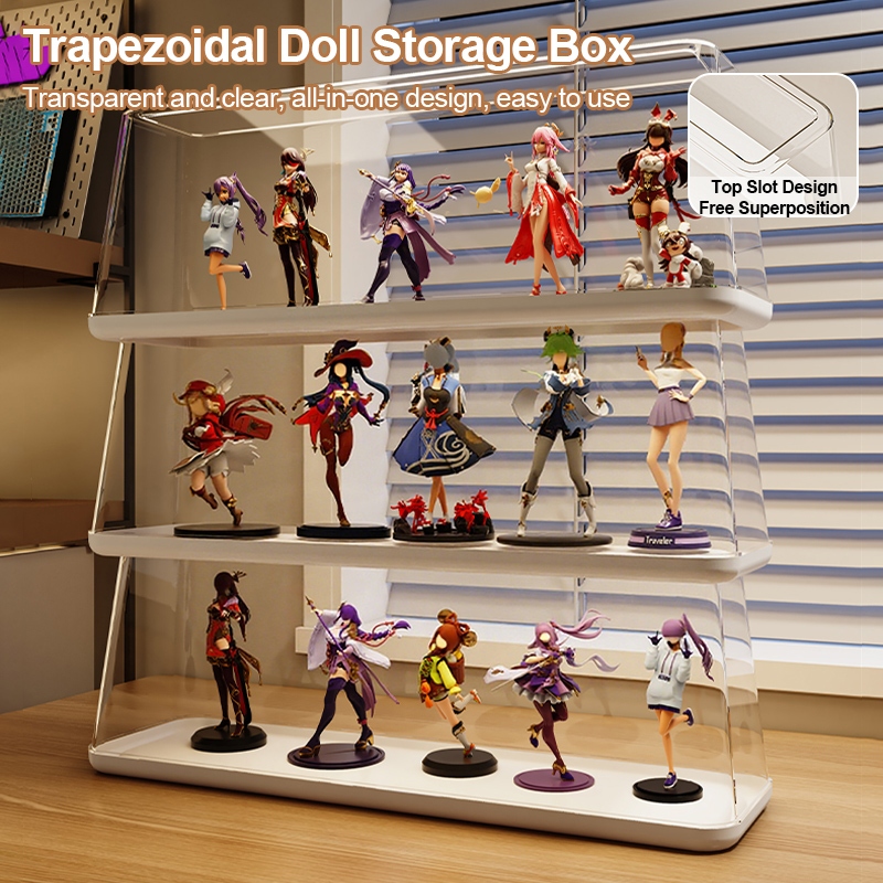 Mini Figure Acrylic Case Stand Dustproof Storage Box Transparent ...