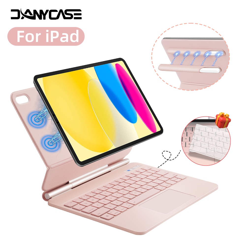 Wireless Magnetic Keyboard Case for iPad 11th A16 10th Gen Air 6th Gen ...