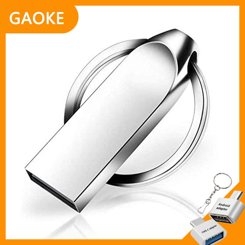Silver Metal Flash Memory Driver 2TB, 1TB, 512GB, 256GB, 128GB, 64GB ...