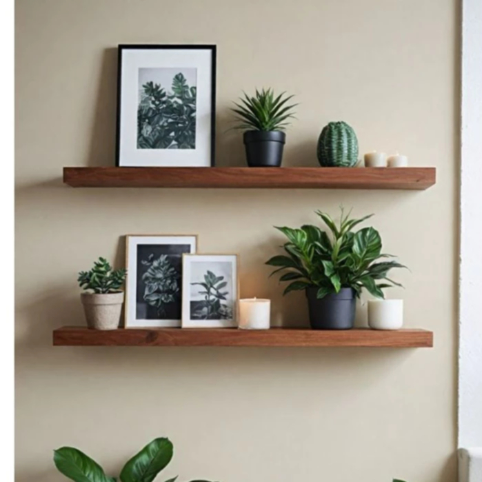 Wall Rack Wood Hanging L Shelf Rak Hiasan Dinding Shelves Mounted ...