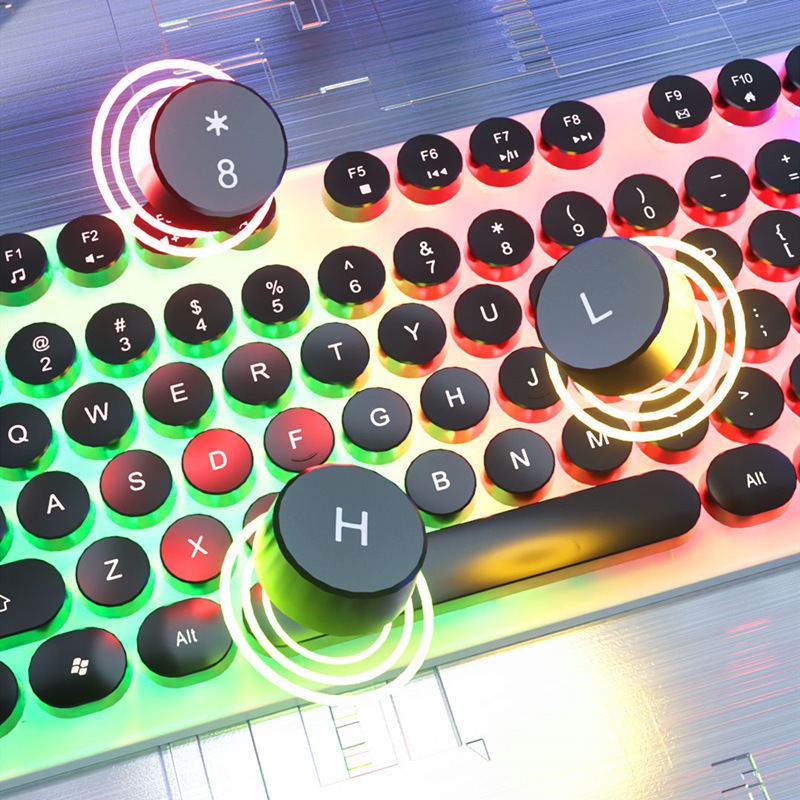 KM100 Wired USB Keyboard & Mouse Combo Backlit Floating Keycap ...
