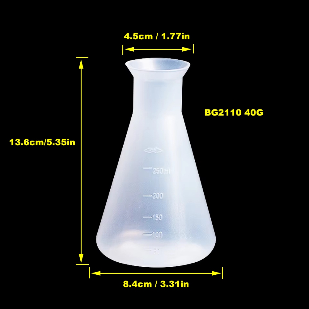 1 Pcs 250ml Transparent Laboratory Conical Flask Plastic Science Glass ...