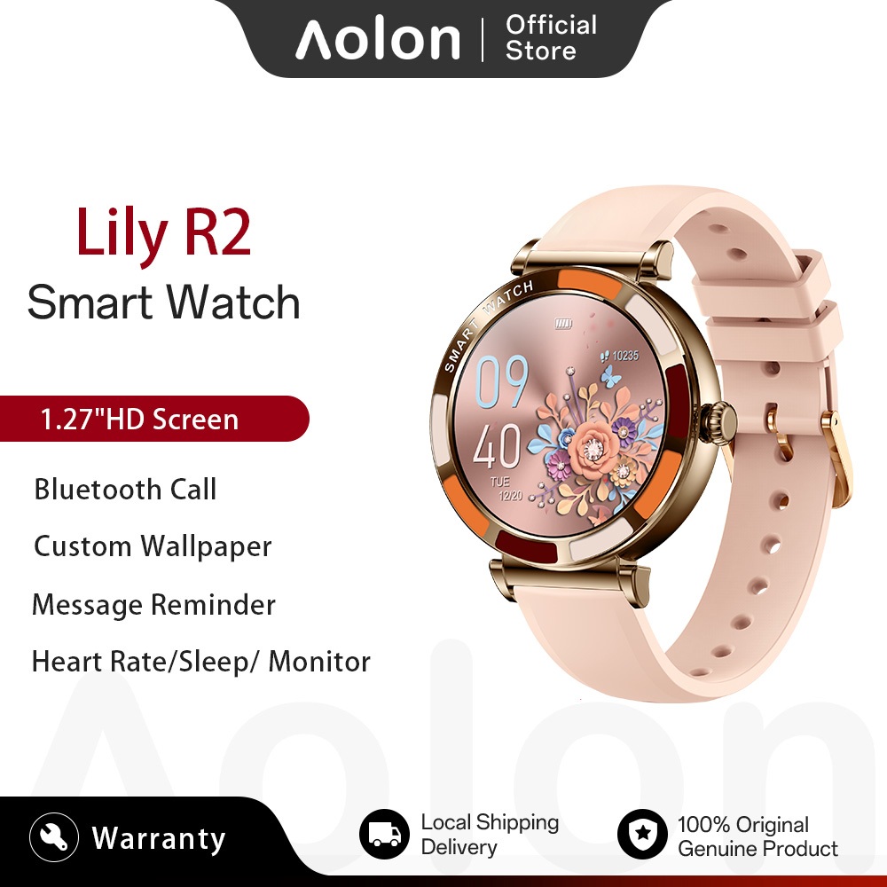 Aolon Lily R2 Smart Watch 41mm Bluetooth Call Custom Watch Face 150 ...