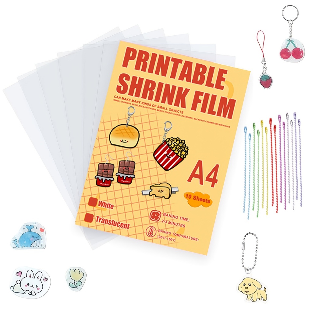 20 Pieces Printable Shrink Plastic Sheets Kit Include 10 Sheets Shrinky ...