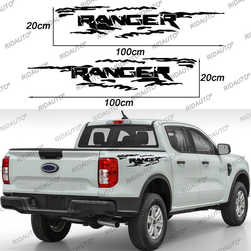 2PCS Logo Stickers Door Side Sticker For Ford Ranger Raptor XLT XL ...