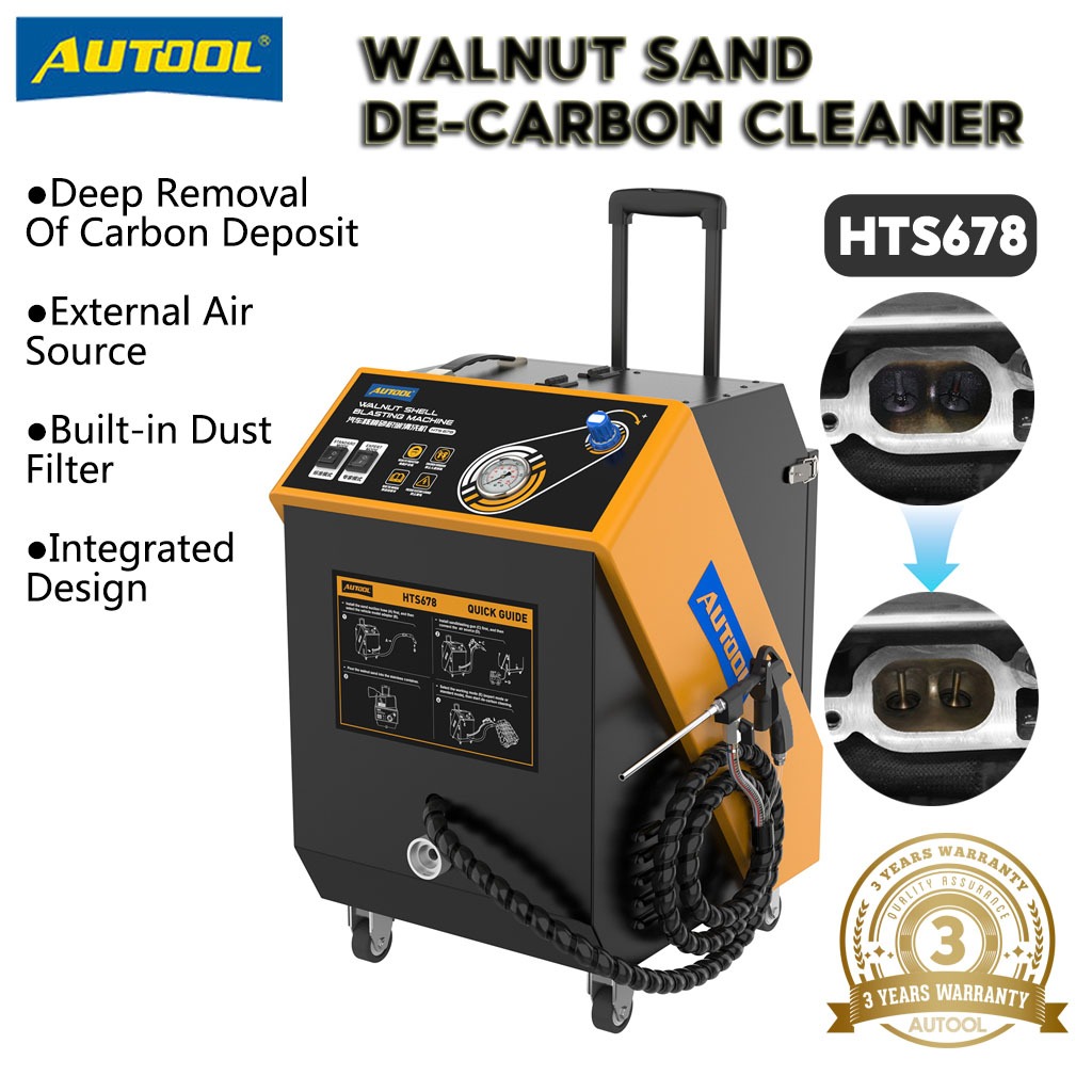 AUTOOL HTS678 Walnut Blaster Cleaner Dual Mode Walnut Sand De-Carbon ...
