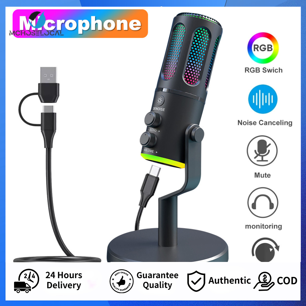 [COD] K18 USB Condenser Microphone RGB Gaming Mic Noise Canceling For ...