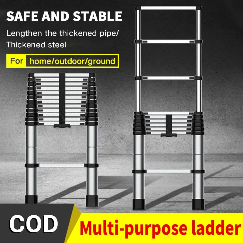 Lifting straight ladder multi-functional telescopic ladder aluminum ...