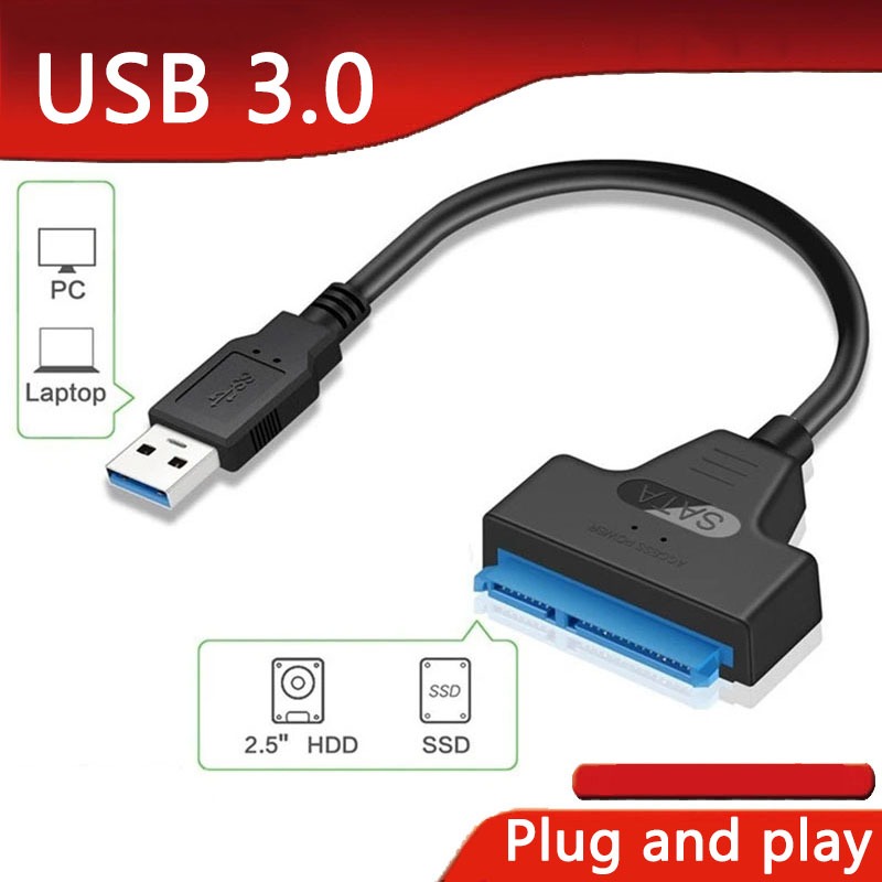 Usb to SATA 22-Pin Adapter Cable, Conversion Cable, HDD, SSD,  Connection Cable to Hard Drive, Solid State Drive Drive