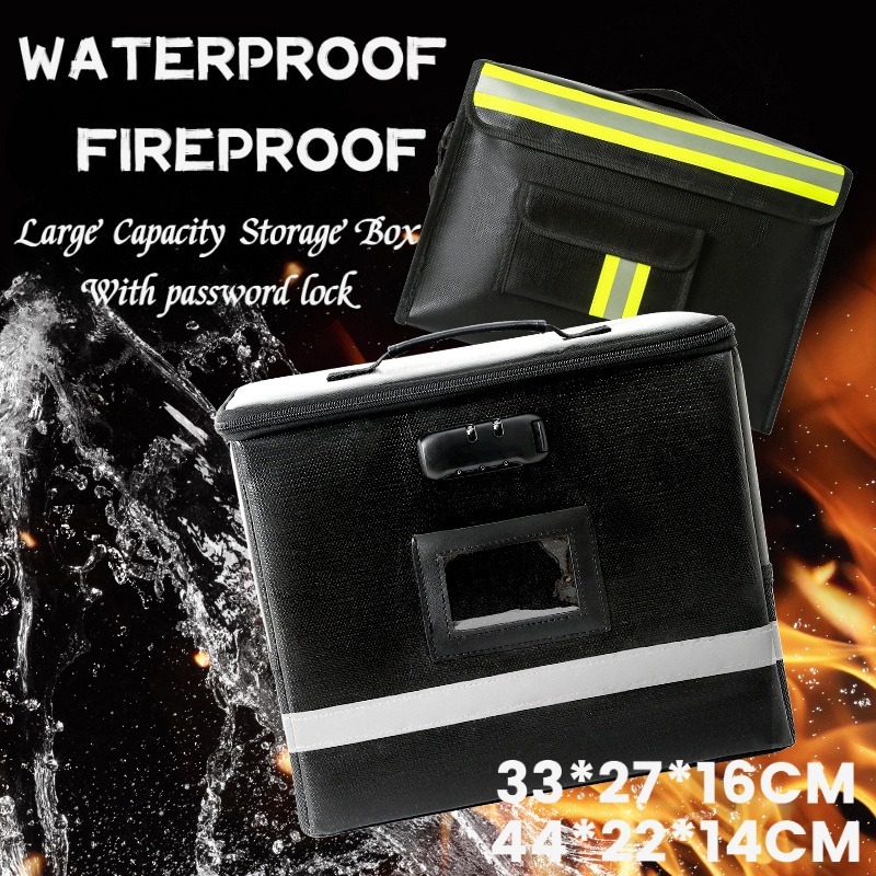 Long Fireproof Document Organizer Waterproof File Organizer Portable ...