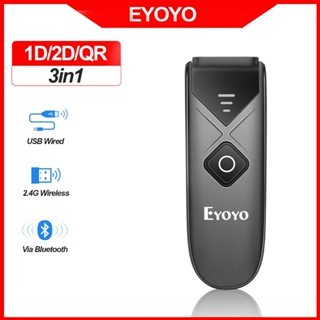 Eyoyo EY-015P Mini 3 in 1 1D 2D QR Barcode Scanner Bluetooth 2.4G USB ...