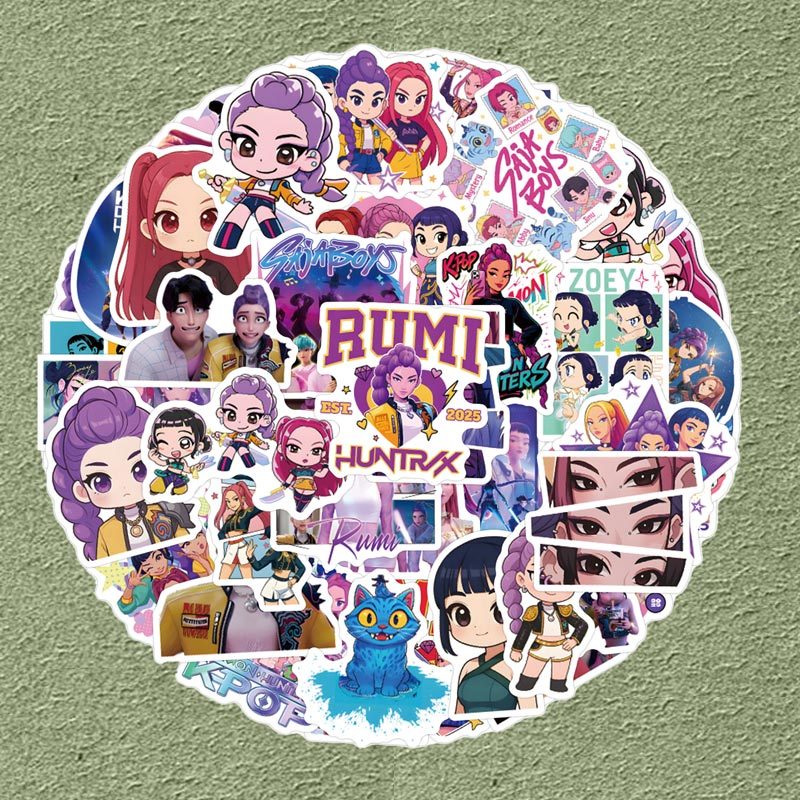 56PCS Hot Cartoon KPop Demon Hunters Stickers For Kids Waterproof DIY ...