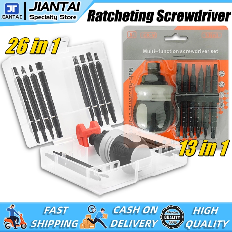 26 in 1 Multi-use Screwdriver Set Mini Manual Cross Slot Groove Drill ...