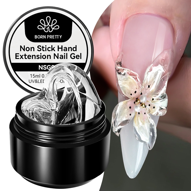 BORN PRETTY Clear Non Stick Hand Carved Gel 3D Embossment Drawing Solid ...