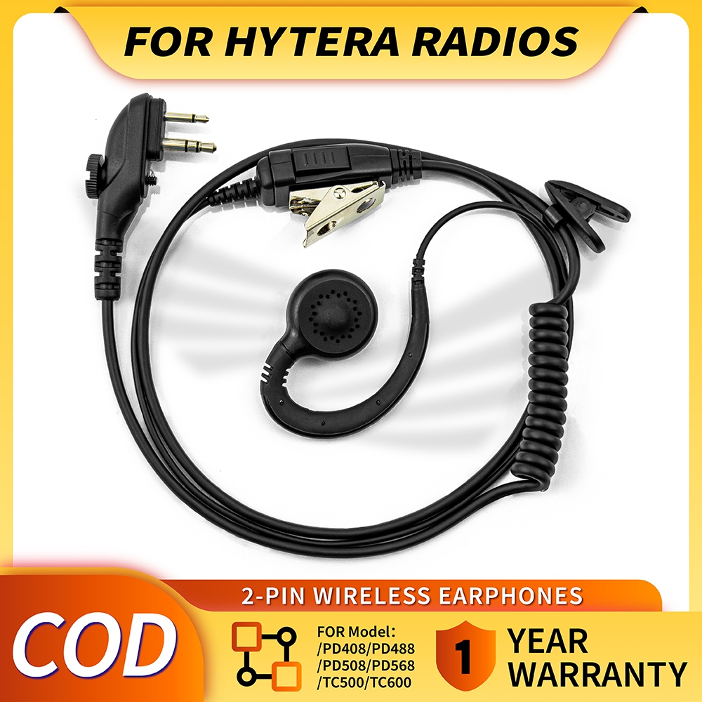For Hytera PD408/PD488/TC500/TC600/TC700 series radios 2-Pin Earphones ...