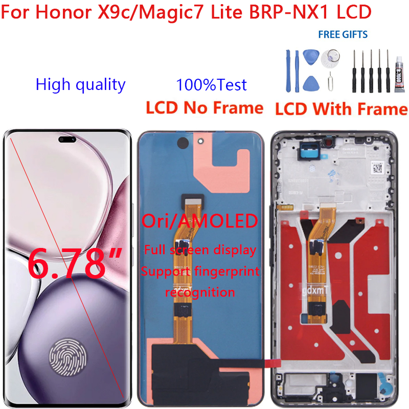 6.78''AMOLED 120Hz For Honor X9c LCD Magic7 Lite BRP-NX1 Display Screen ...