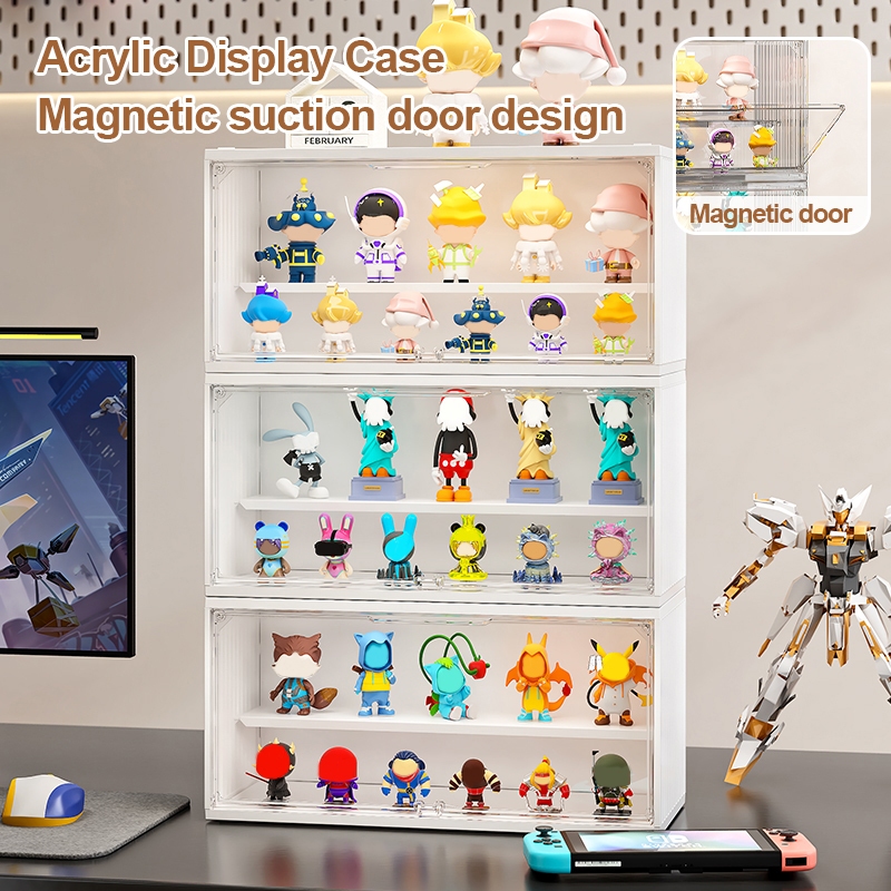Popmart acrylic transparent storage box dustproof display box stackable ...
