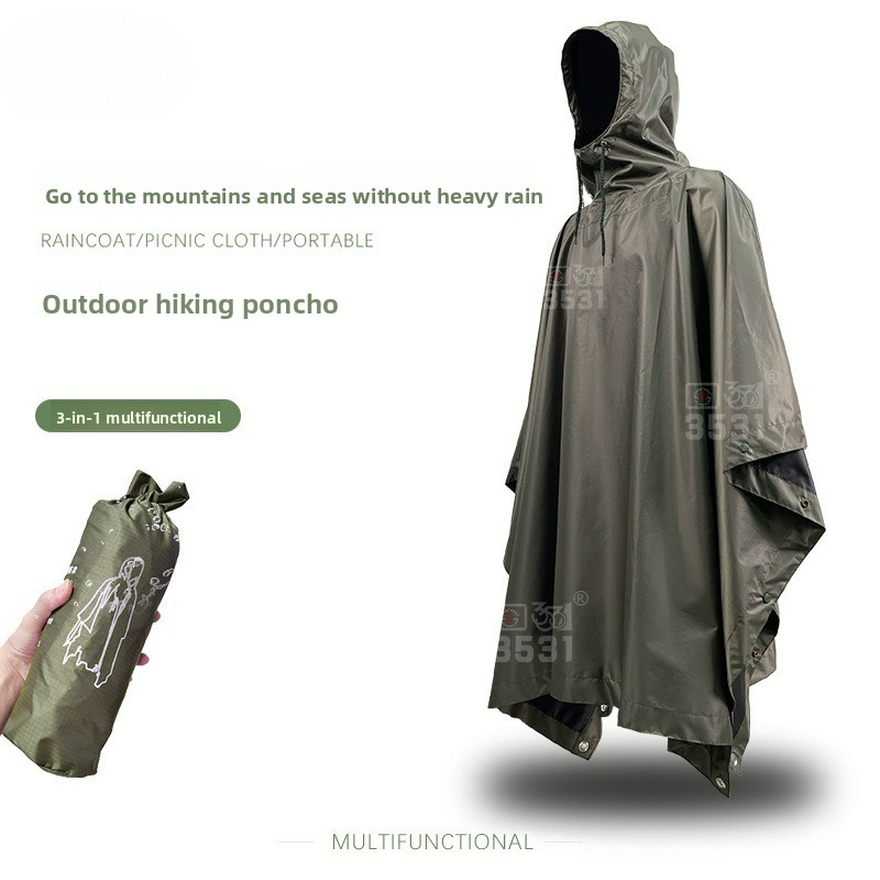 Multifunctional Raincoat Canopy Floor Mat Cloak Three-in-One Outdoor ...
