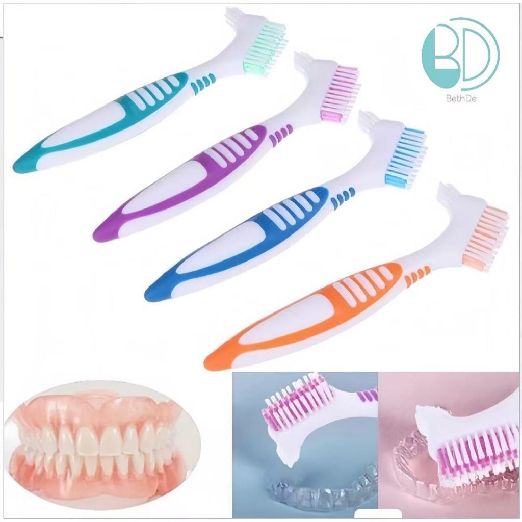 Dual Heads Denture Cleaning False Teeth Brush Oral Care Cleaning Tools ...