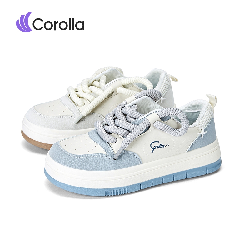 COROLLA Sky Premium Sneakers Blue White Thick Bottom Fashion Shoes Women's  Casual Shoes for Students