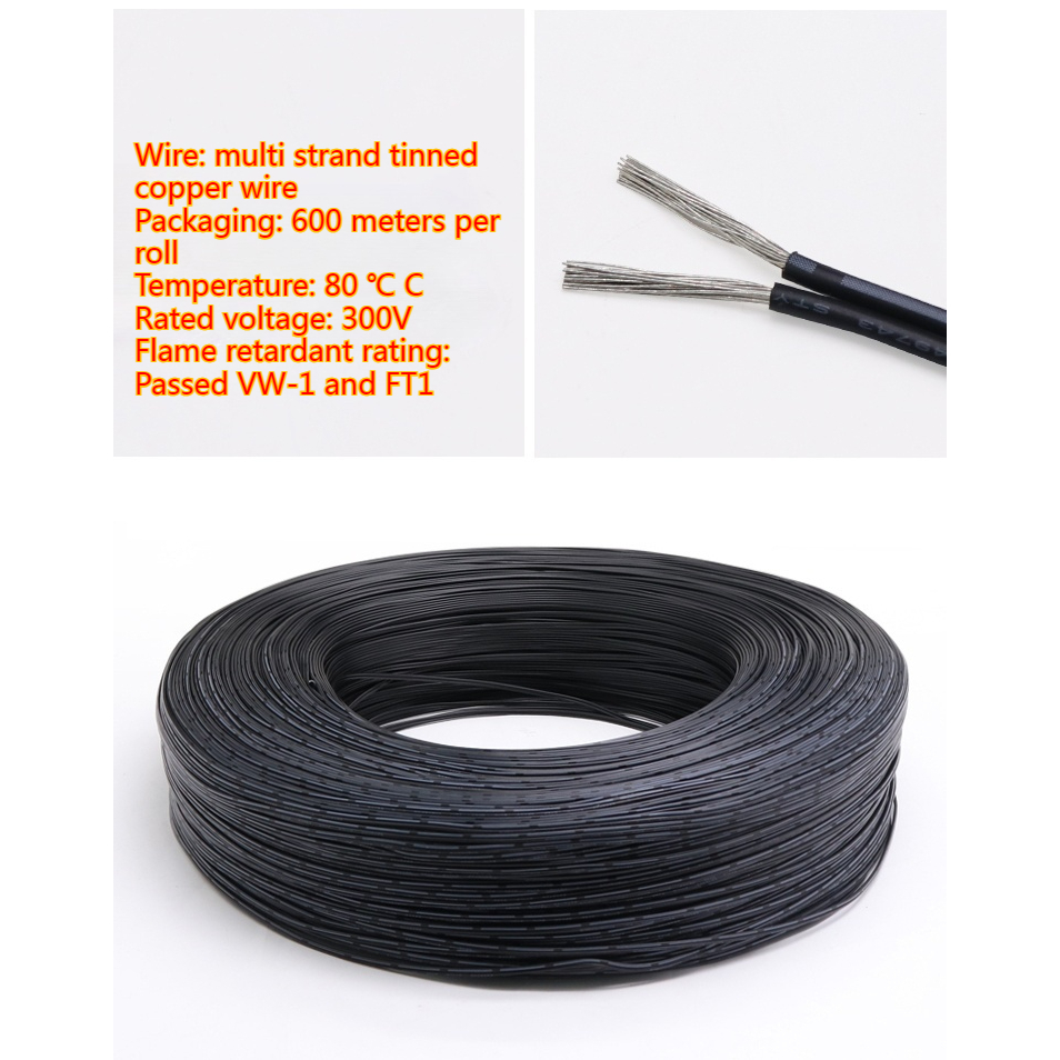 2468 black and white dual core wire Black and white parallel wire ...