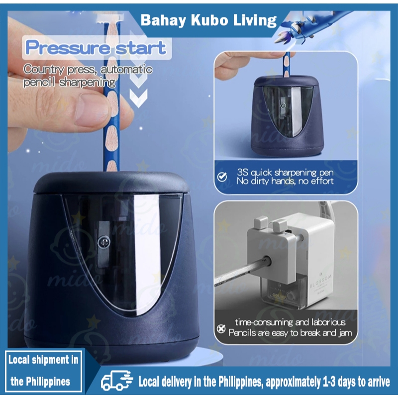Automatic Electric Pencil Sharpener with Cartoon Stickers Stationery ...