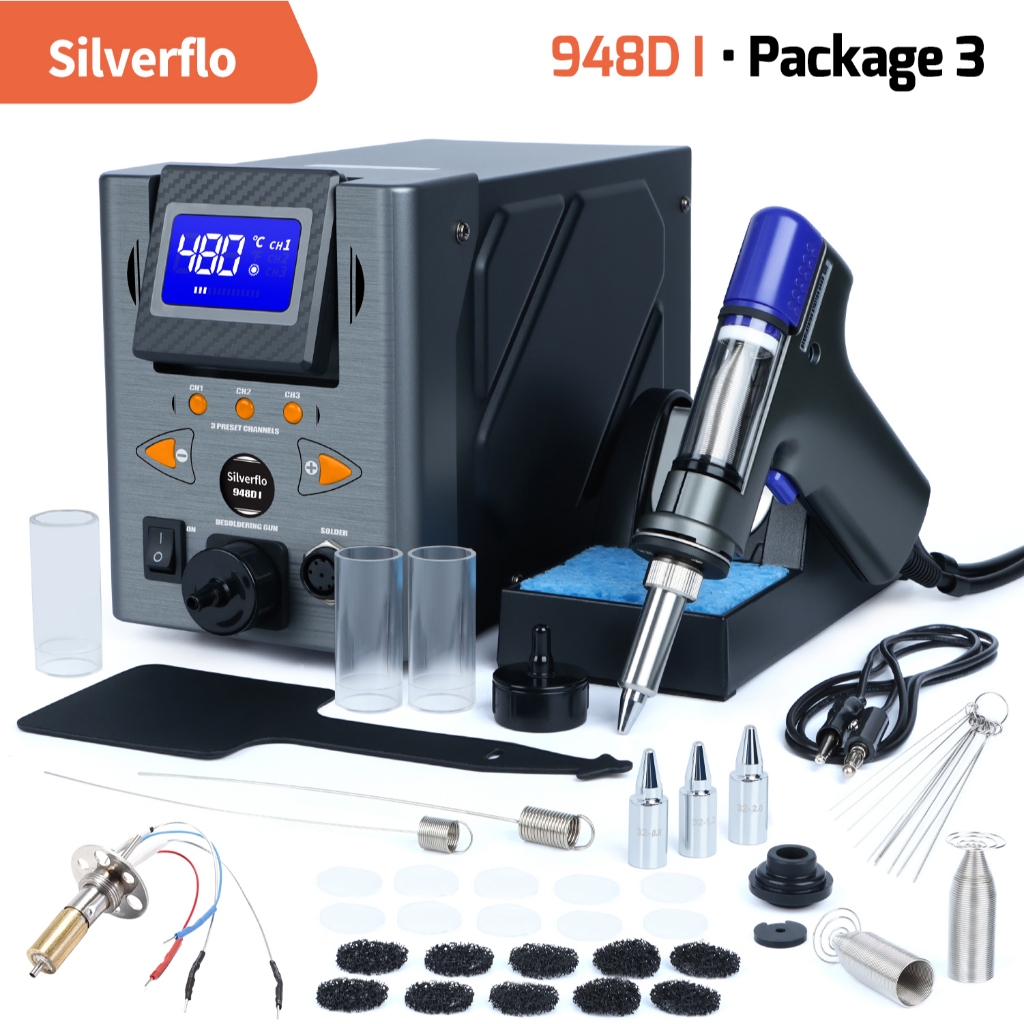 Silverflo 948D-I Desoldering Station 110W Suction Tin Gun Electric ...