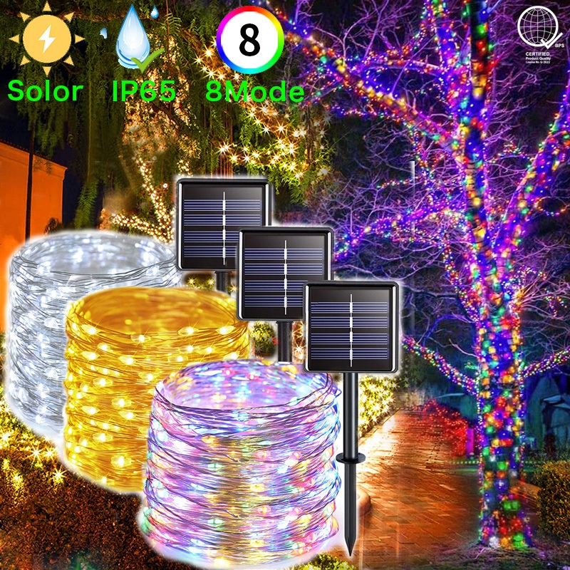 32M 22M 12M 7M Outdoor Waterproof Solar Christmas Light Garland Festoon ...