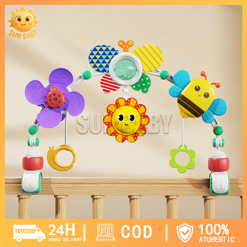 Foldable Baby Crib Mobile Bell Rattle Toy Arch Crib Hanging Toys Seat ...