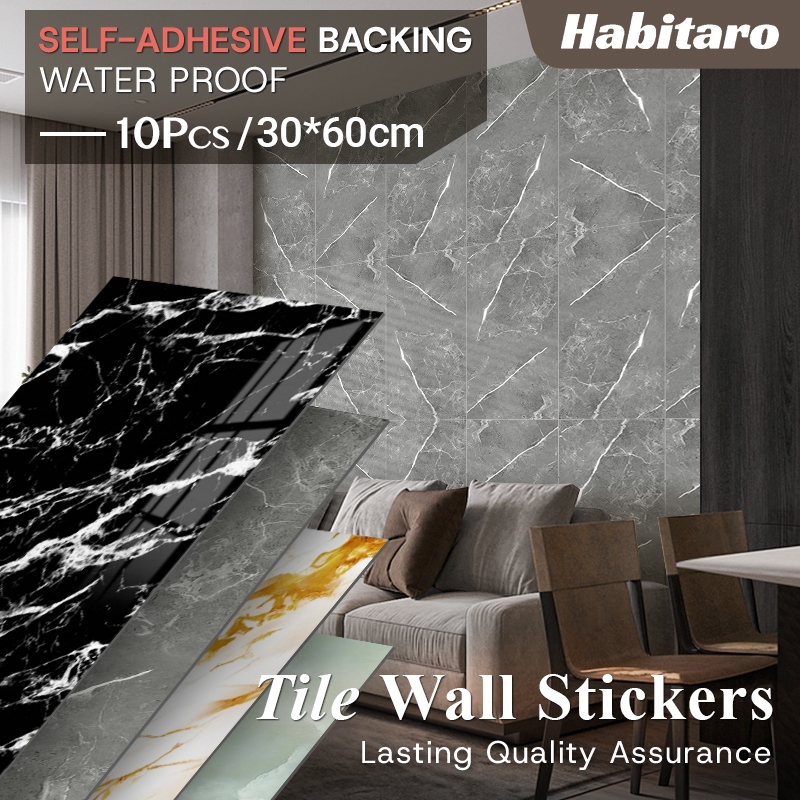 Bathroom Wall Tiles Self Adhesive 10PCS Vinyl Tiles Wall Sticker PVC Self-adhesive Waterproof Wall Sticker Living Room 30x60cm (cod) I.1129462789 Wall Stickers